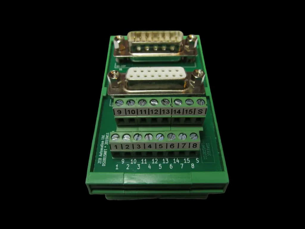 Break-out module 15-pin D-Sub connector on screw terminals