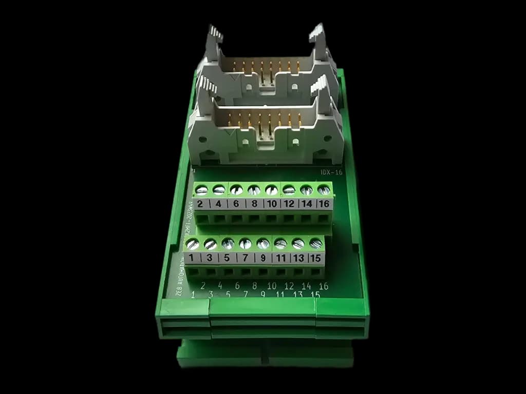 Break-out module 16-pin header connector on screw terminals