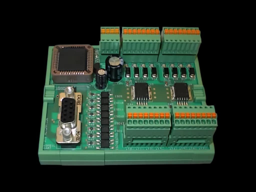 Multifunction relay for 8 digital inputs and 8 digital outputs via RS232